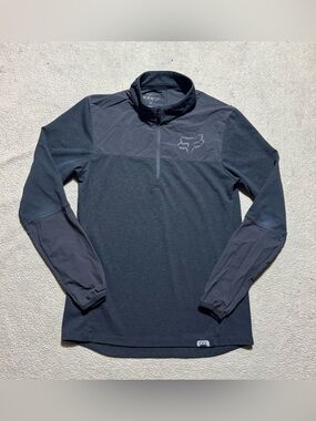 FOX 1/4 Zip Mens Small Indicator Racing Sweatshirt Sweater Mock Neck Riding Top